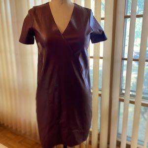 ZARA - Wine colored faux leather dress